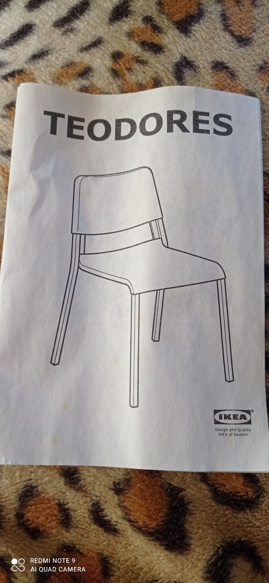 4 Krzesła białe Teodores+IKEA -nowe