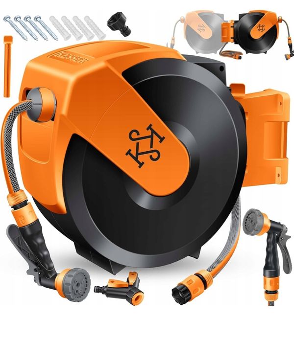 Bęben na wąż KESSER 35m automatyczny 180° montaż ścienny