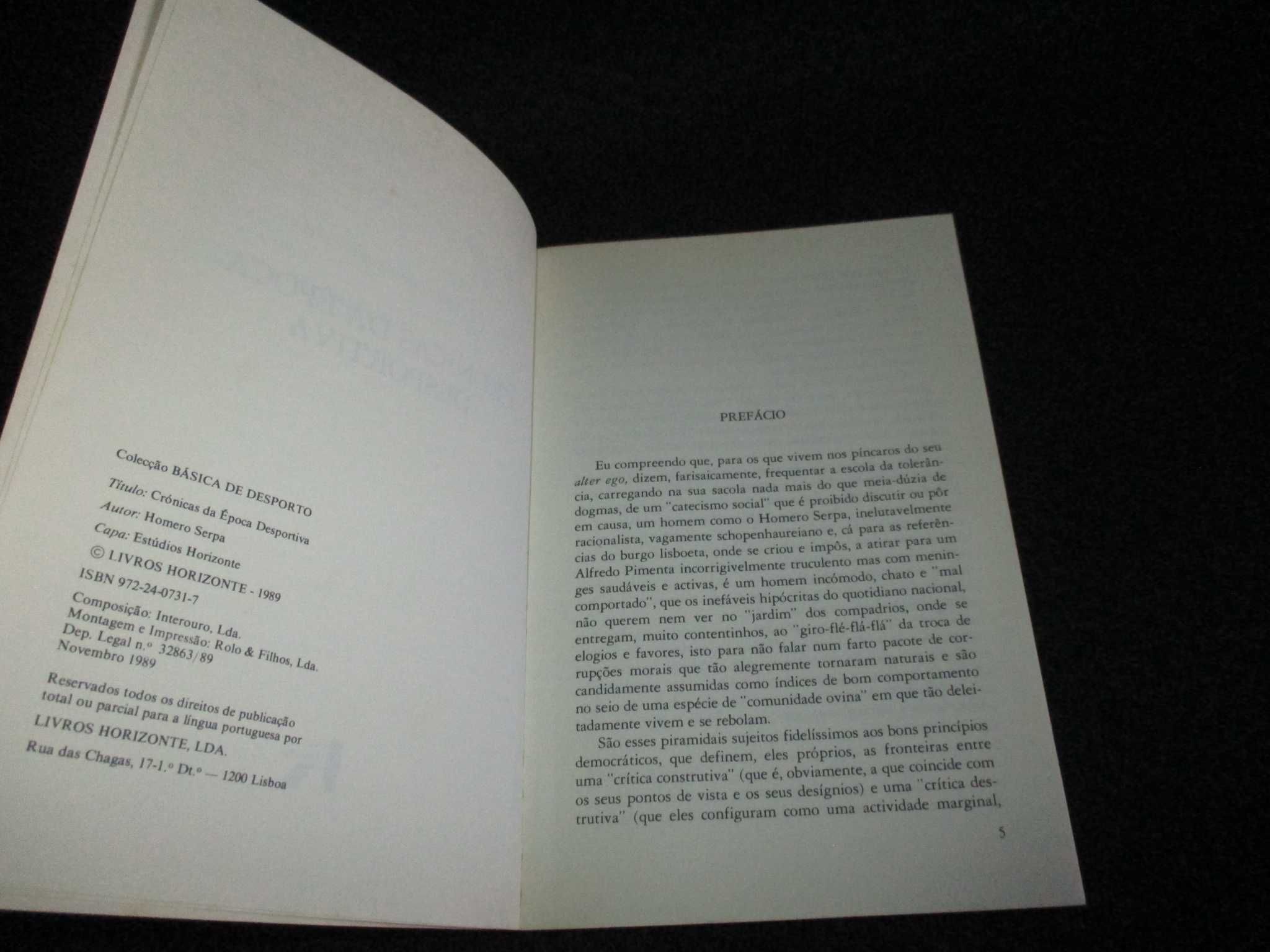 Livro Crónicas da Época Desportiva Homero Serpa
