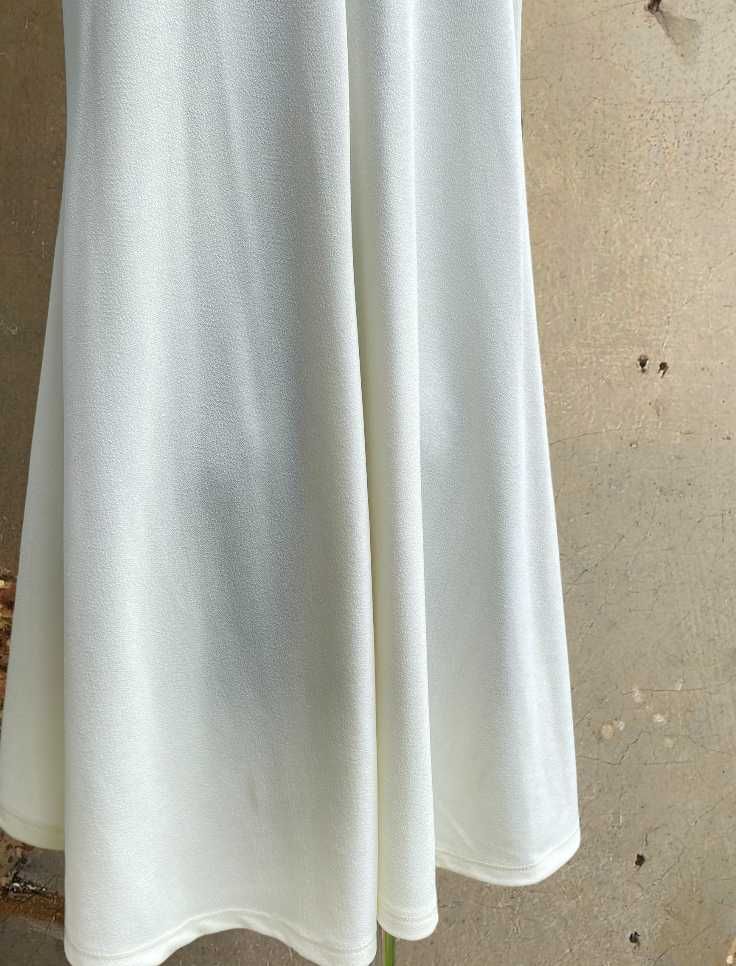 Sukienka krótka do kolan dress na krótki rękawek biała  w motyle  38/M