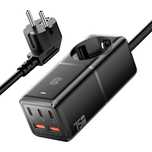 Ładowarka Sieciowa Essager Gan 75W 3Xusb-C 2Xusb-A Gniazdko Ac