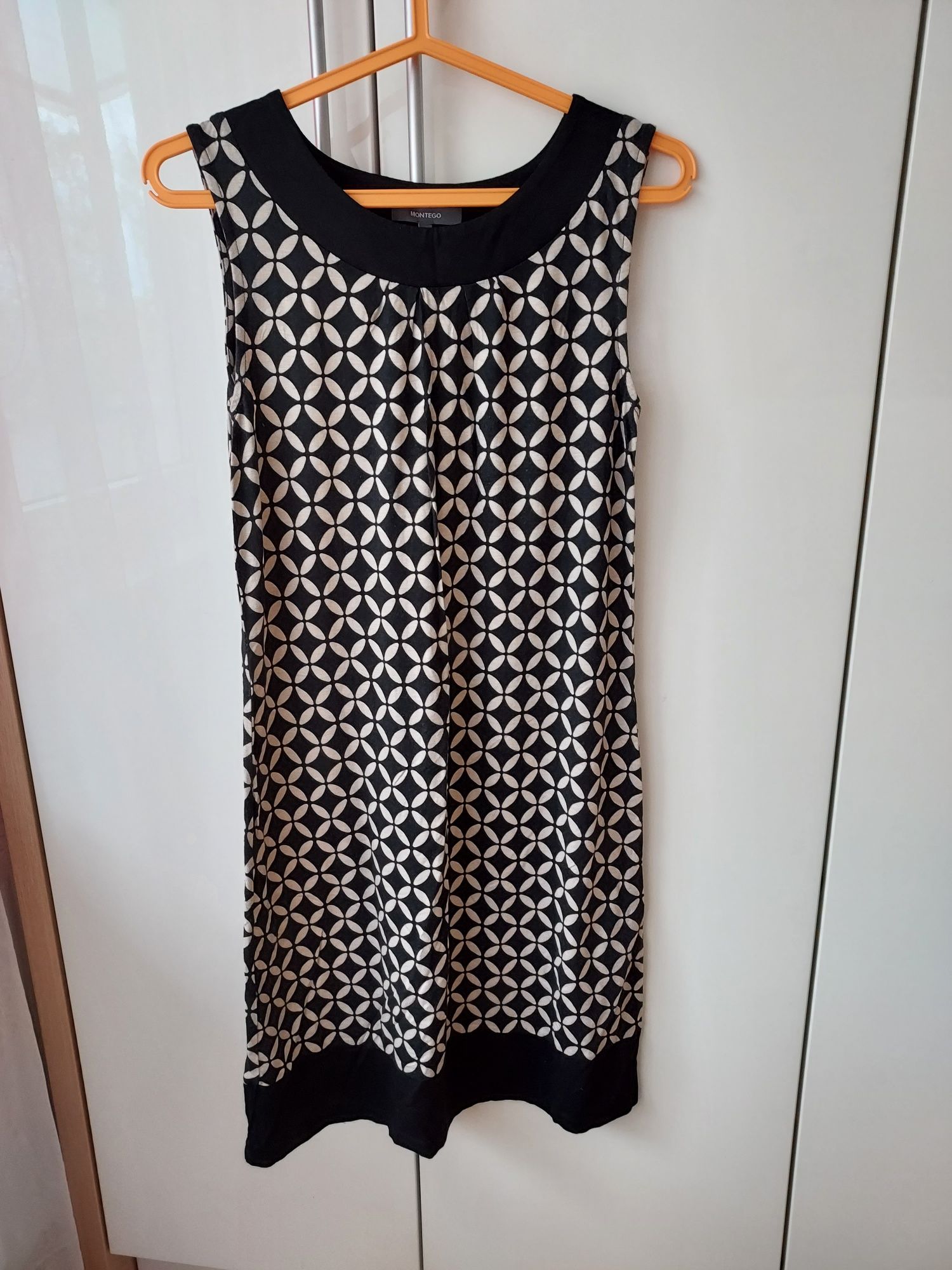J.nowa 38 Montego sukienka Peek&Cloppenburg czarna kremowa