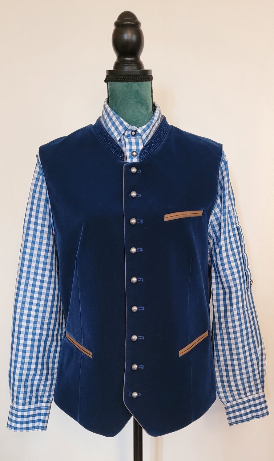 Kamizelka Country Maddox folkowa r. M/L granatowa niepowtarzalna