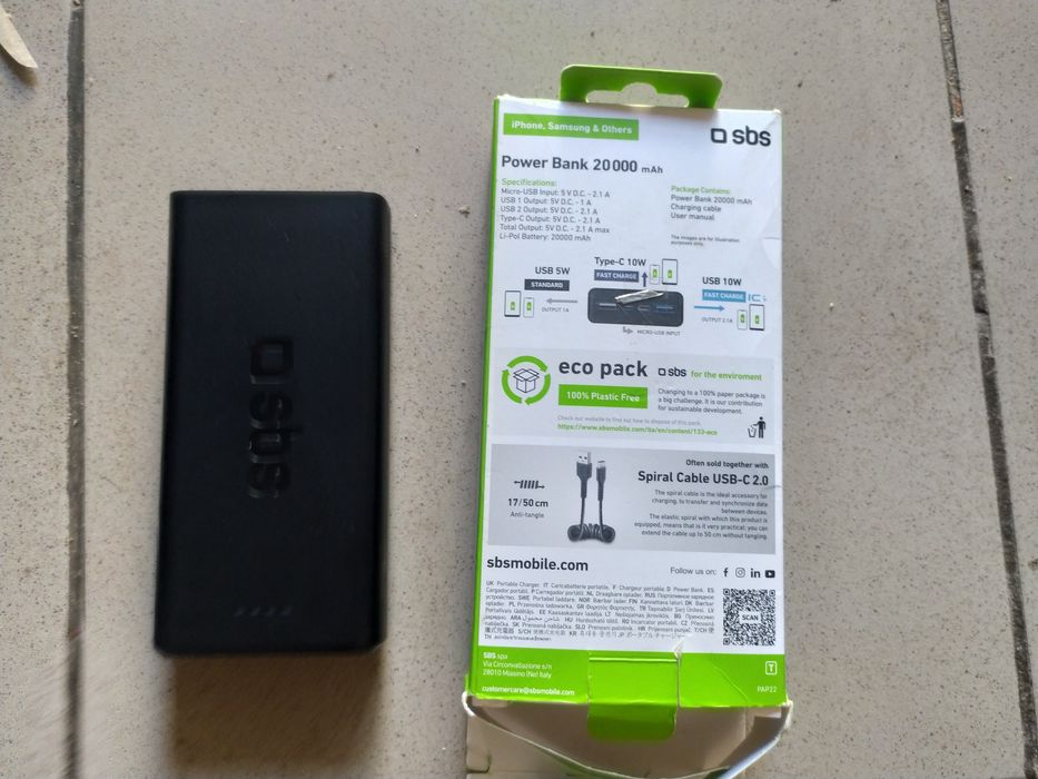 Power Bank SBS 20000mAh 2.1 A новий з Італії.повер банк