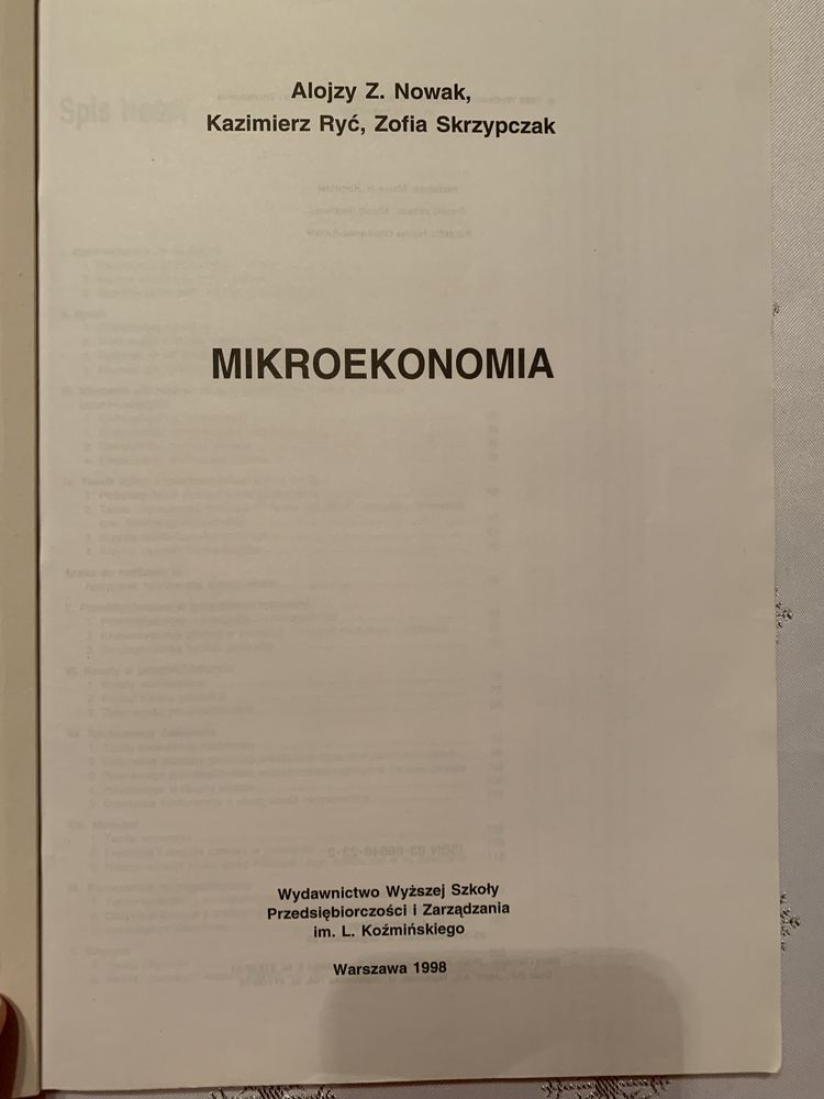 Mikroekonomia A. Nowak, K. Ryć, Z. Skrzypczak Stan B.dobry