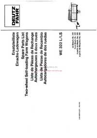 Katalog części Przyczepy samozbierającej Deutz Fahr WE 322