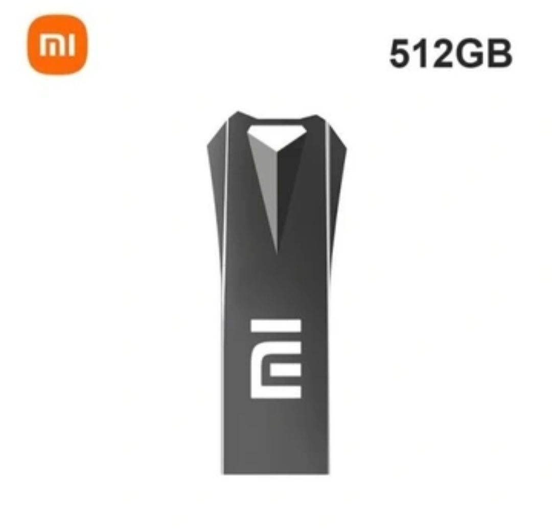 Pendrive Pendrive Xiaomi 512 GB, Metalowy, Czarny, Szybki + Adapter