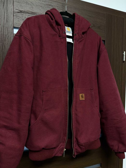 Kurtka Carhartt Active Jacket Bordowa Burgundy Vintage Czerwona Zimowa