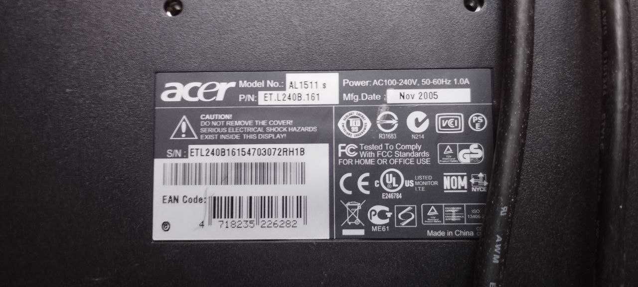 Монітор 15"  Acer AL1511 s