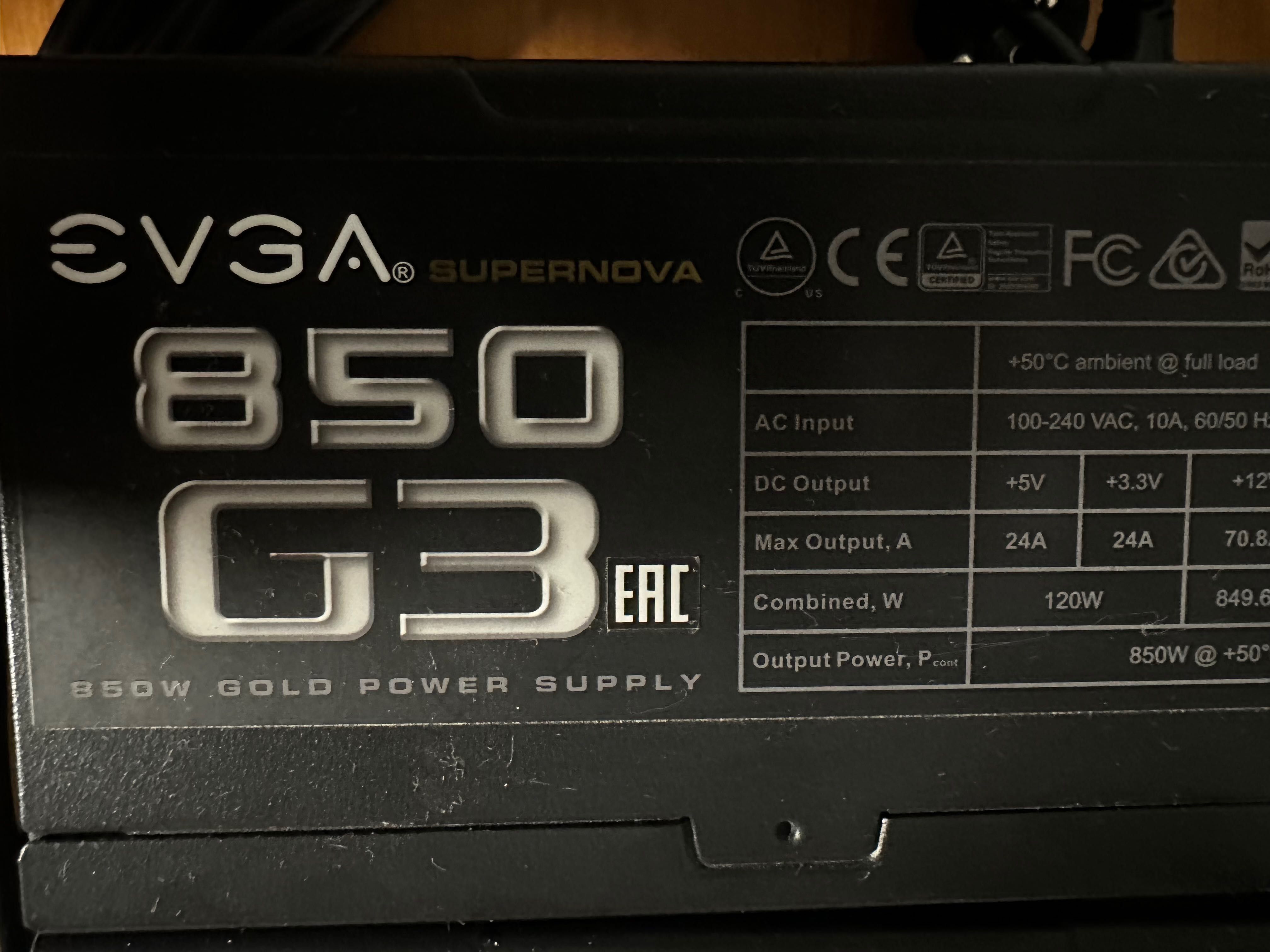 Zasilacz komputerowy EVGA 850 G3 SUPERNOVA GOLD