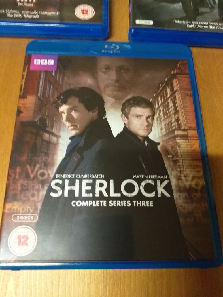 Sherlock Blu ray,6 discos,serie 1,2,3,BBC,legendas inglês,envio ctt