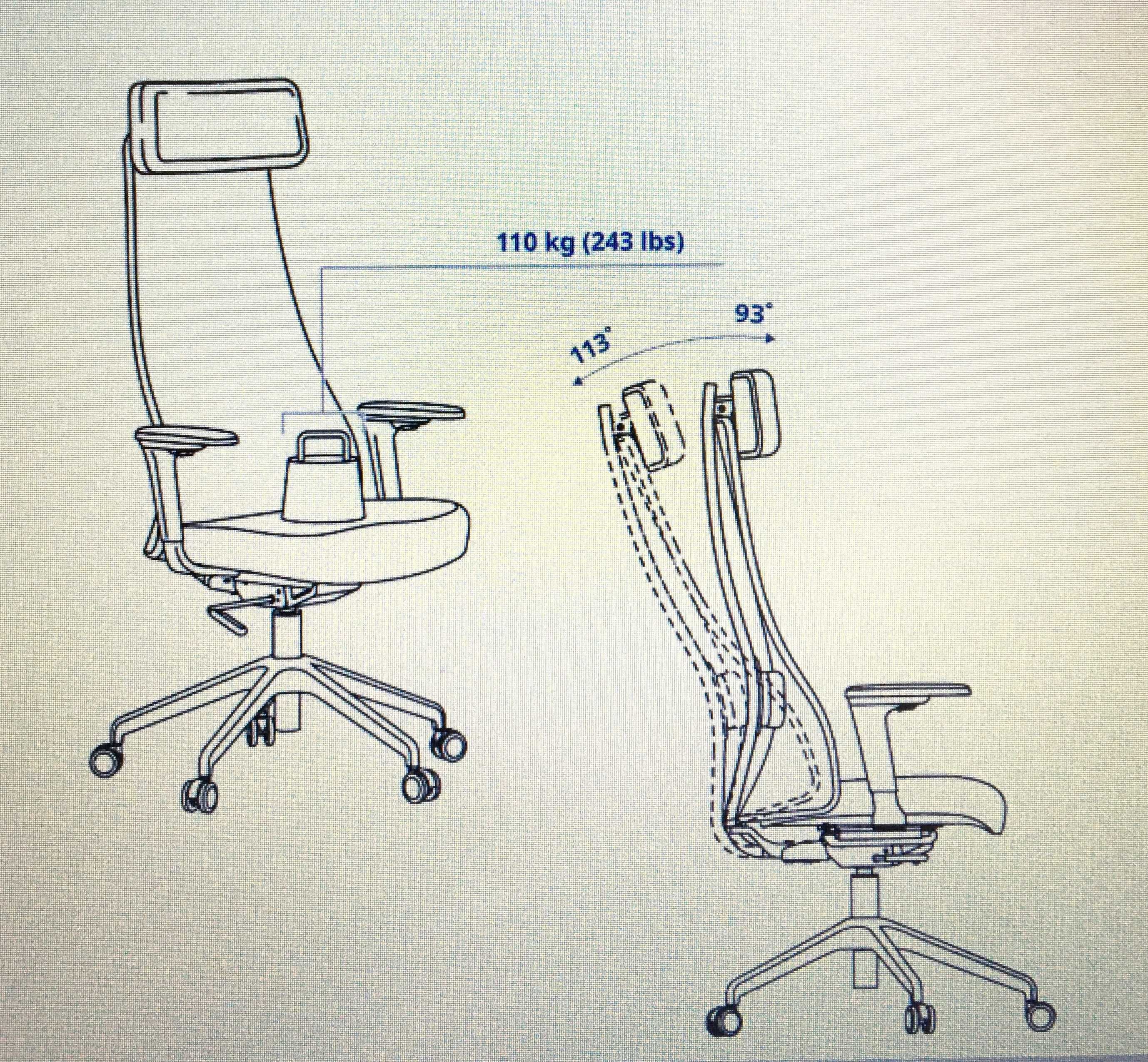 Krzesło biurowe JÄRVFJÄLLET IKEA skórzane wykończenia
