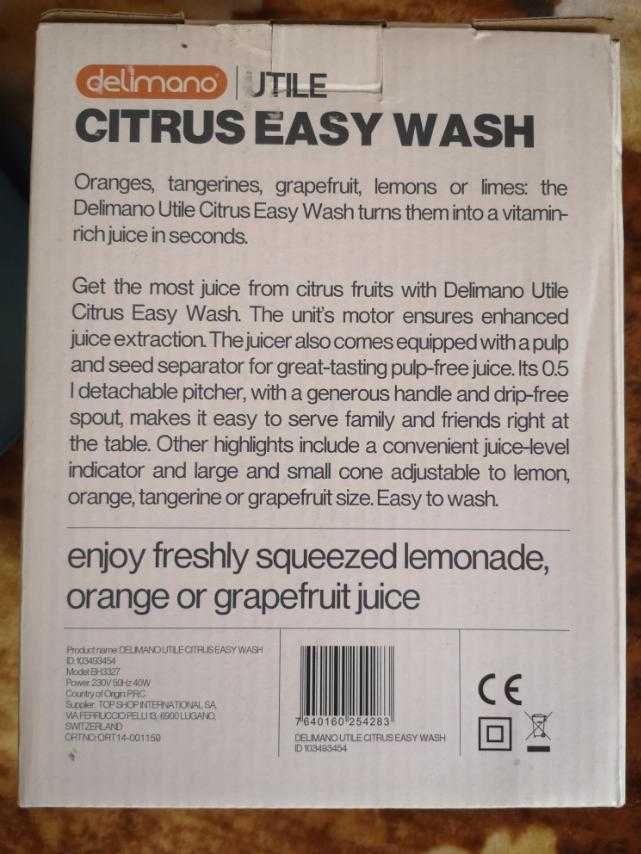 Соковижималка Delimano Utile Citrus Easy Wash