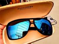 Modne okulary polaryzacyjne z lustrzanym niebieskim efektem Revers