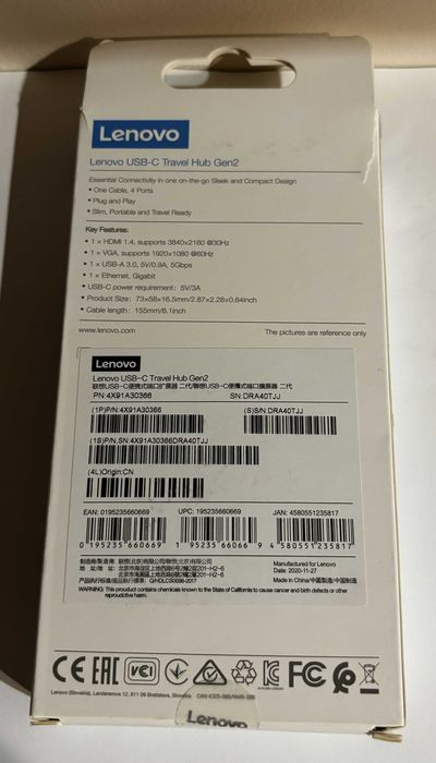 HUB Lenovo USB-C Travel Gen2 4X91A30366