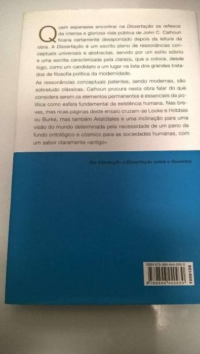 Dissertação sobre o governo - Calhoun (portes incluídos)