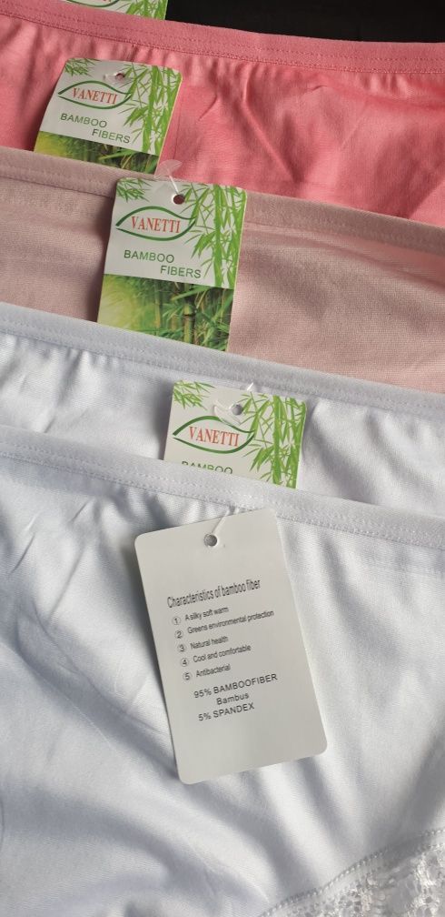 6×bambusowe Damskie majtki figi z wysokim stanem 2/3 XL