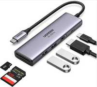 USB-хаб UGREEN адаптер концентратор Micro SD, SD, HDMI, USB 3.0 Type-C