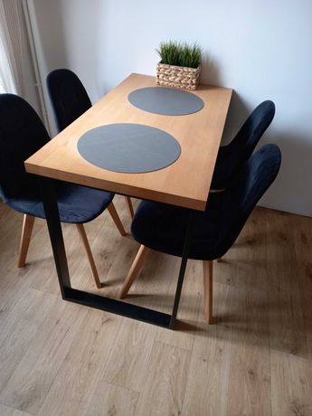 Stół loftowy z drewnianym bukowym blatem110/60.0kazja!!!