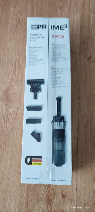 Prime3 Odkurzacz pionowy ręczny bezworkowy czarny