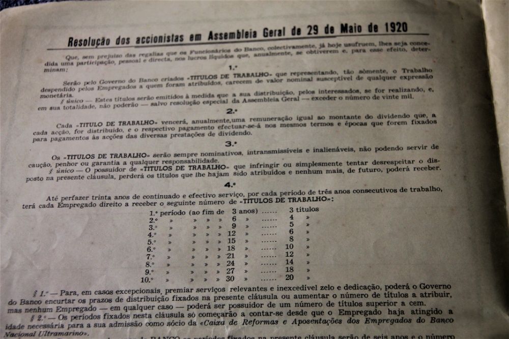 3 Títulos de Trabalho - Banco Nacional Ultramarino - 1967 - RARO/ÚNICO