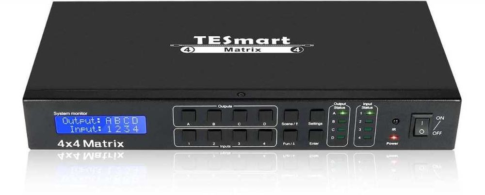 Przełącznik KVM switch HDMI Matrix 4x4 4K Ultra HD RS232 TCP/IP