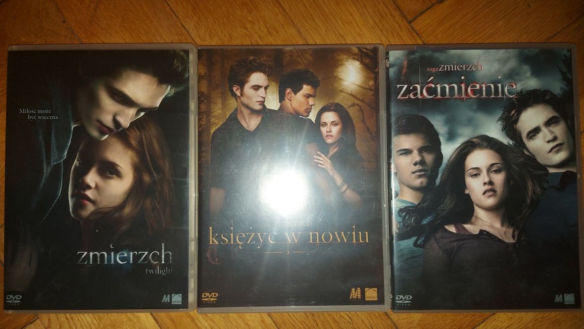 Saga Zmierzch 3 części DVD nowe