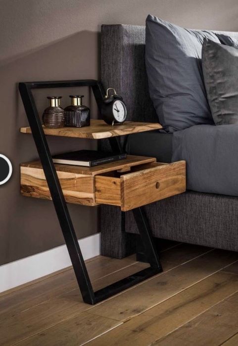 Nowe 2 szafki nocne z drzewa akacjowego