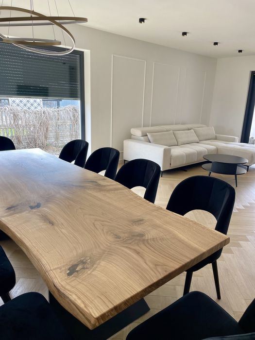 Stol debowy Monolit 270 cm Drewno Rekodzielo Loft  Zywica Lite Drewno