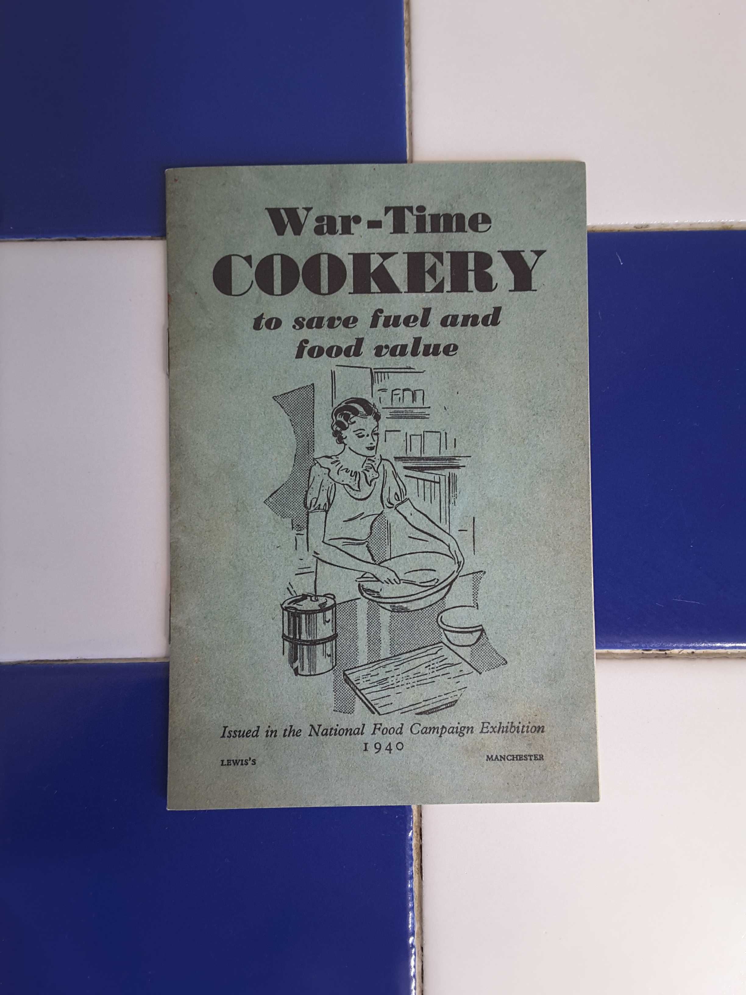 Réplica de Folheto II Guerra Mundial UK "War-Time Cookery"