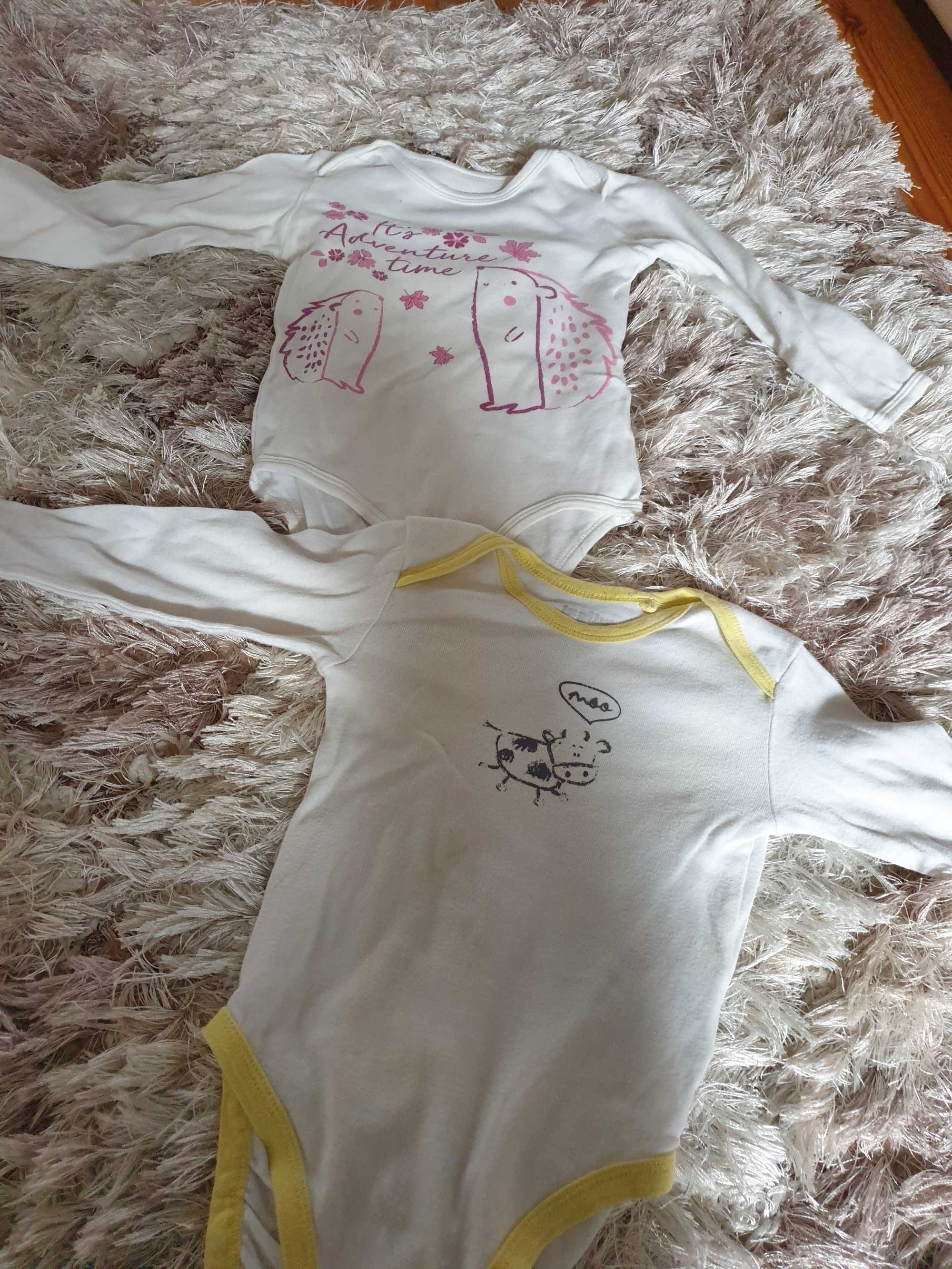 2  bawełniane body w rozmiarze 92 na długi rękaw