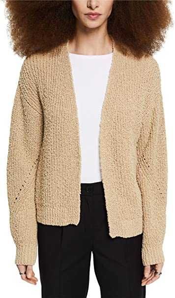 ESPRIT Sweter luźny kardigan damski beżowy XL