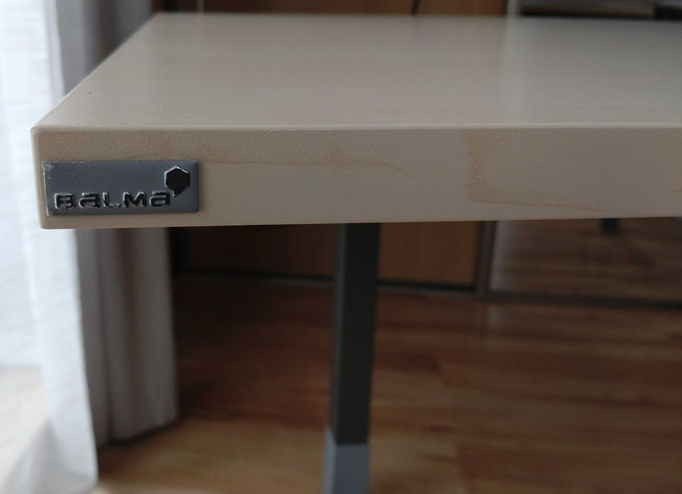 Biurko BALMA 120*80 wys. 72-80 cm * solidne * jasny blat * jak NOWE