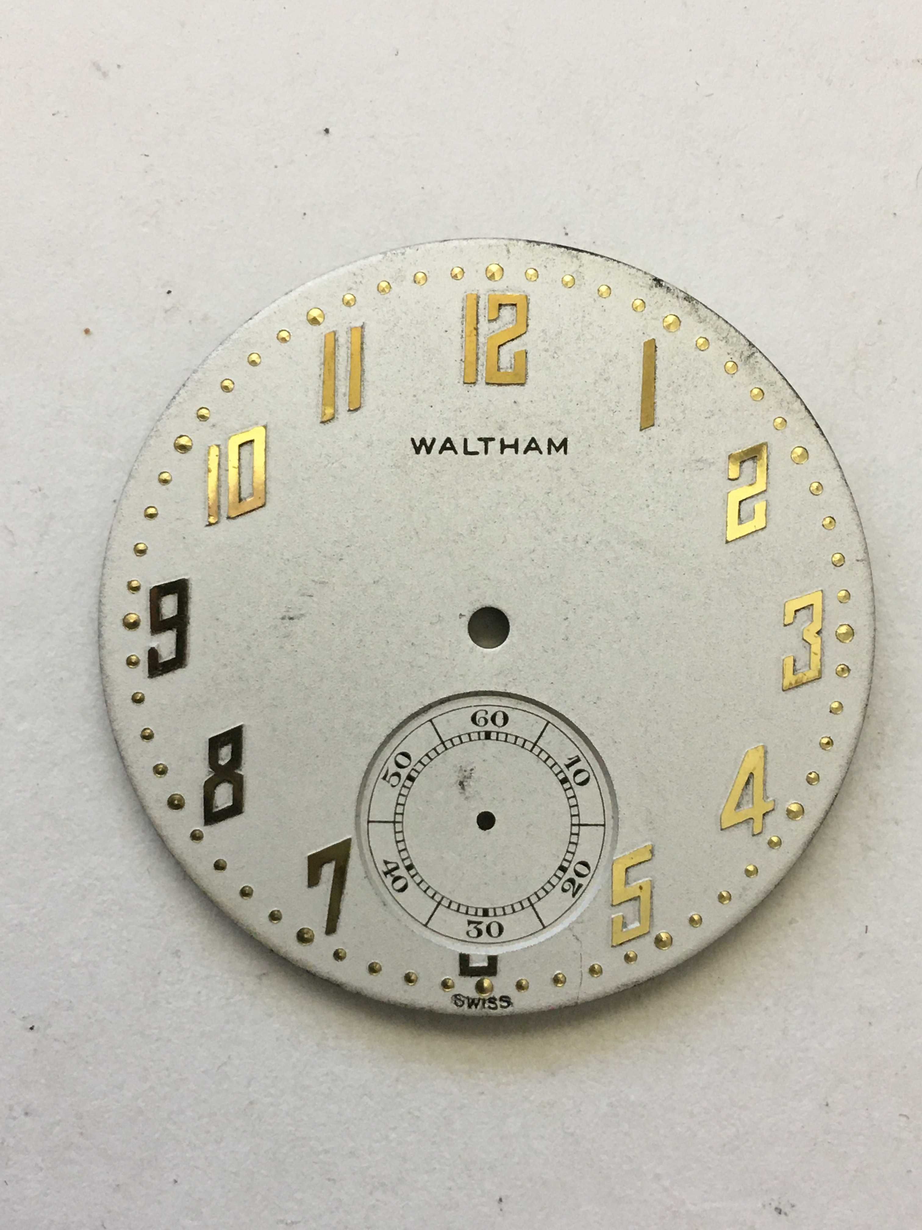Kolekcjonerska tarcza kieszonki WALTHAM ⦰37,7 mm