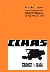 Claas Commandor CS 112, 114, 115, 116 Instrukcja obsługi