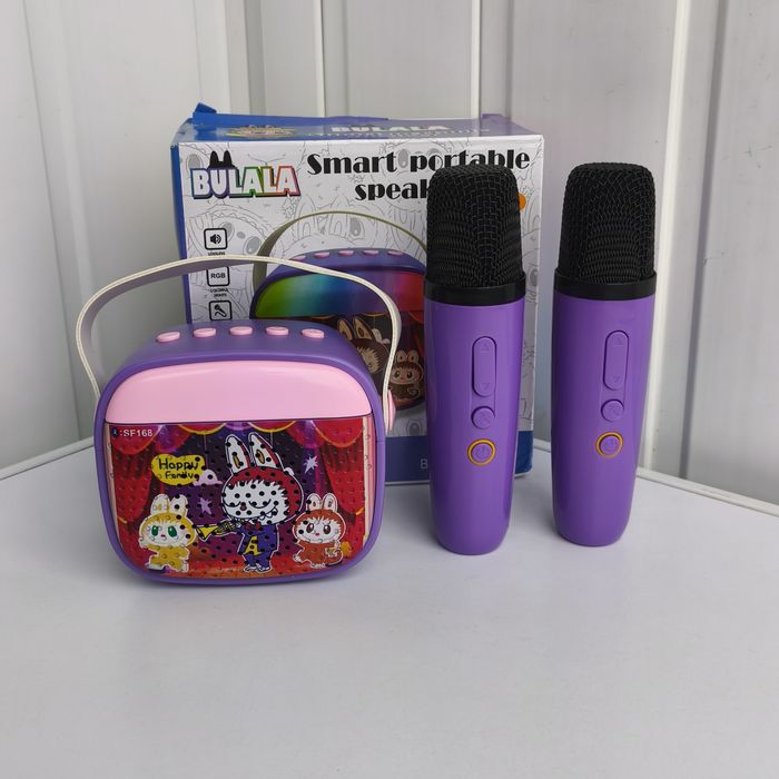 Караоке, міні колонка з двома мікрофонами Лабуба