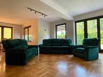 Sofa velvet butelkowa zieleń - zestaw 3+2+1
