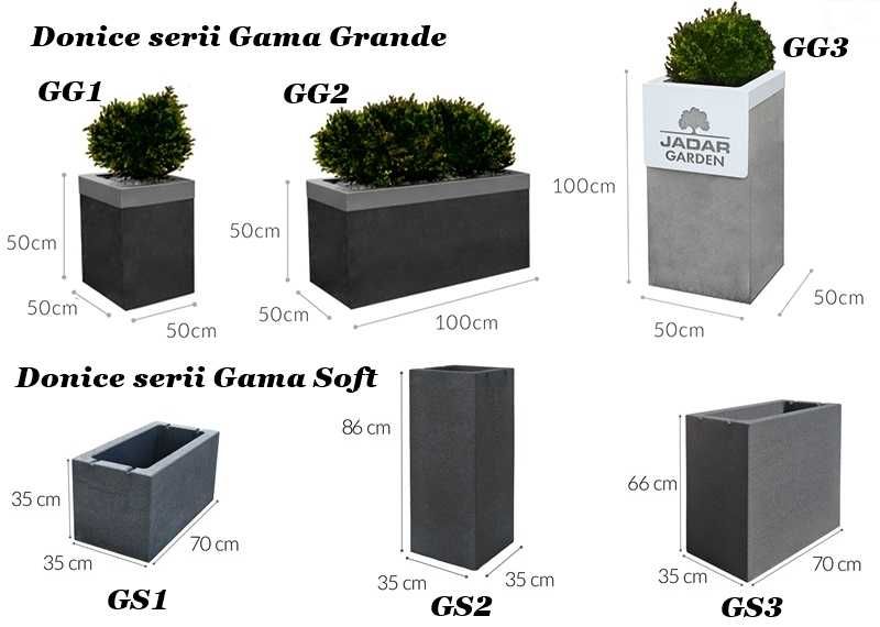 Nowoczesne betonowe DONICE ogrodowe Jadar Garden 50x100 donica KURIER