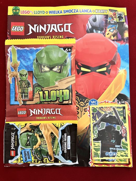 Gazetka Lego Ninjago+saszetka z figurka Lloyd+Wielka Smocza Lanca