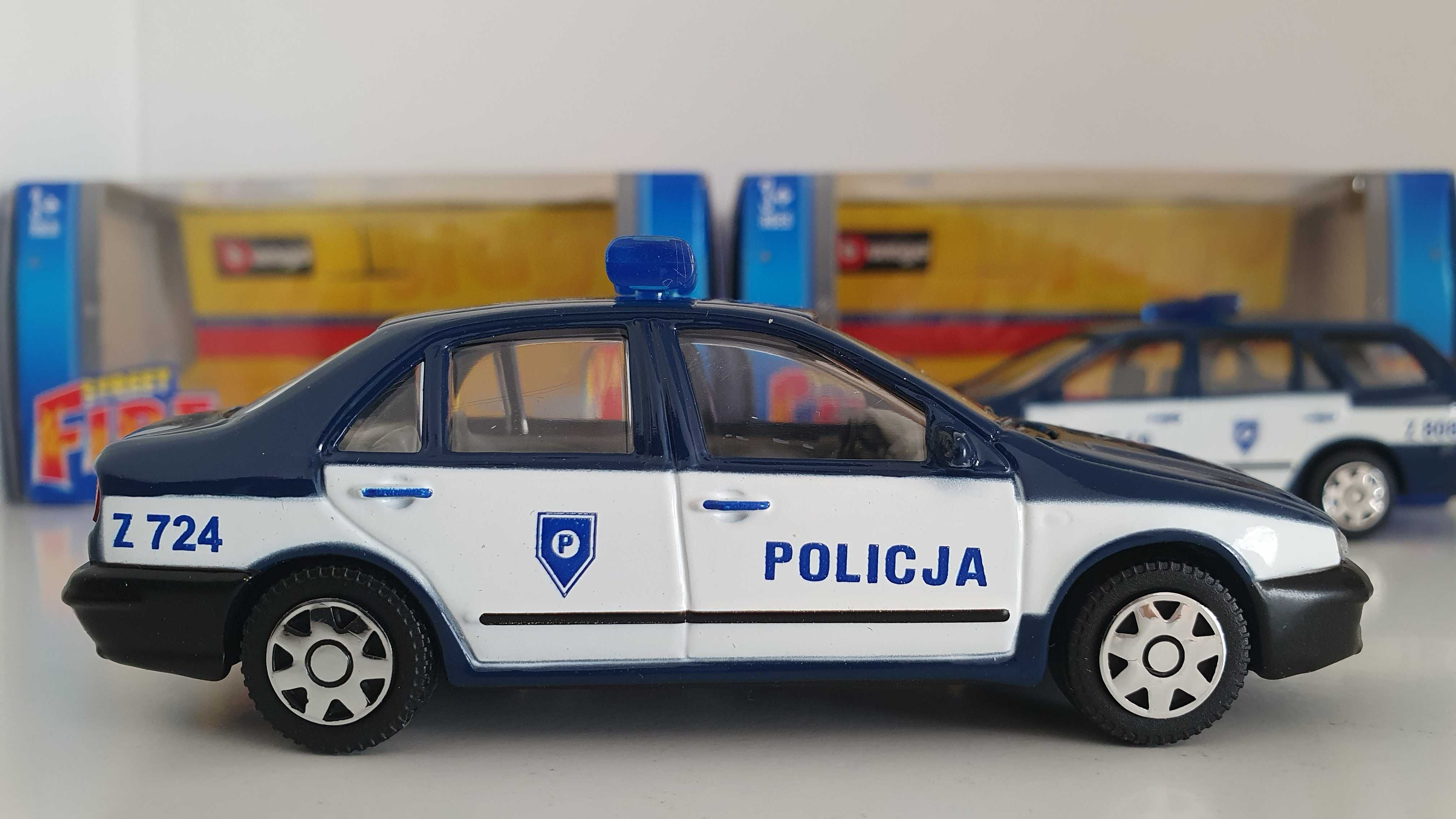 Zestaw Fiat Marea Fiat Marea Weekend Policja Bburago Burago 1:43