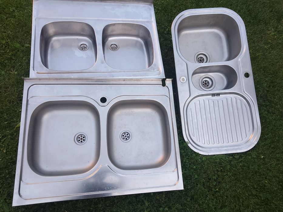 Zlewozmywak dwukomorowy stał nierdzewna