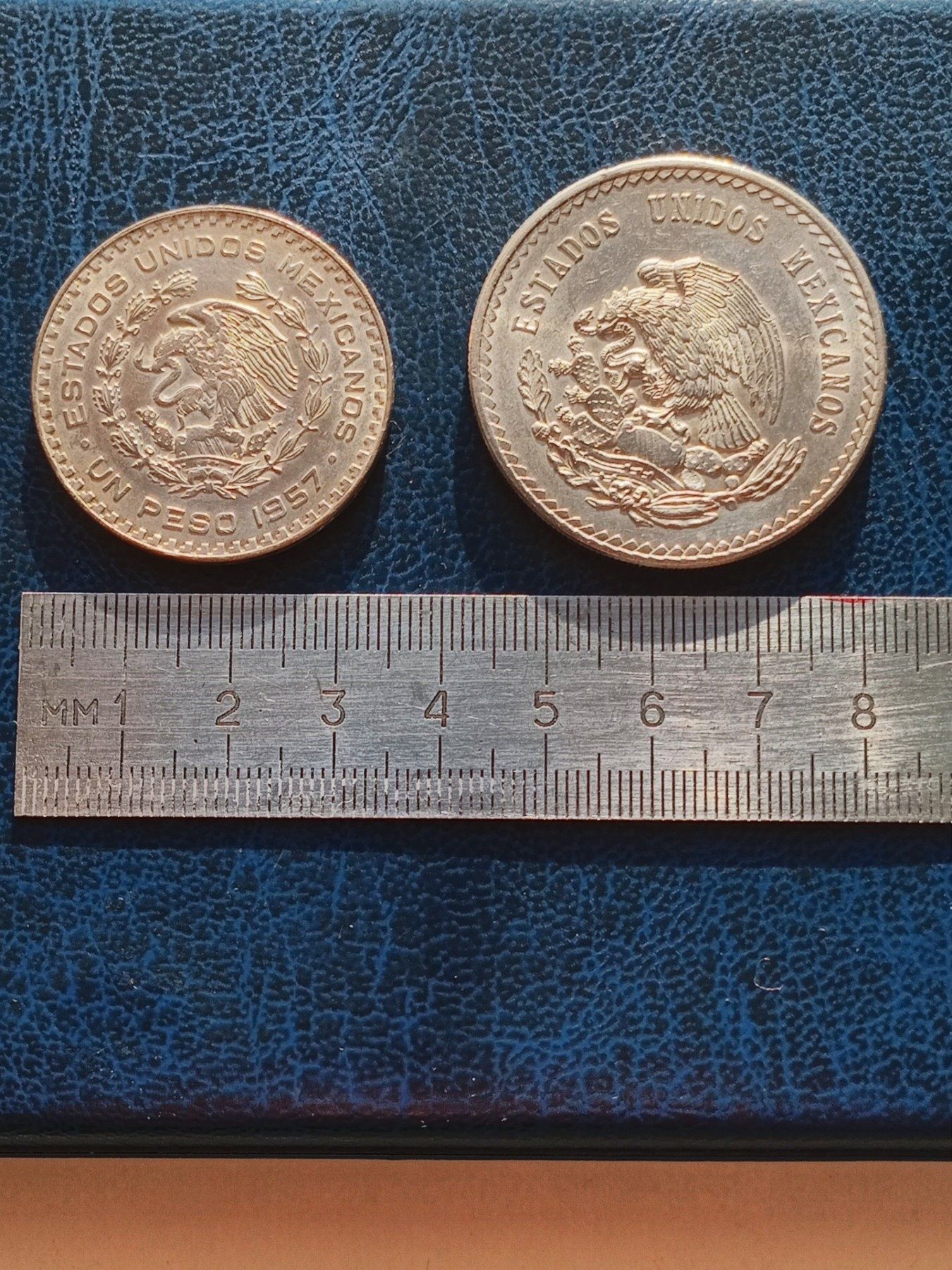 Монети срібло. Мексіка 5 пессо 1947р.+1 пессо 1957р.