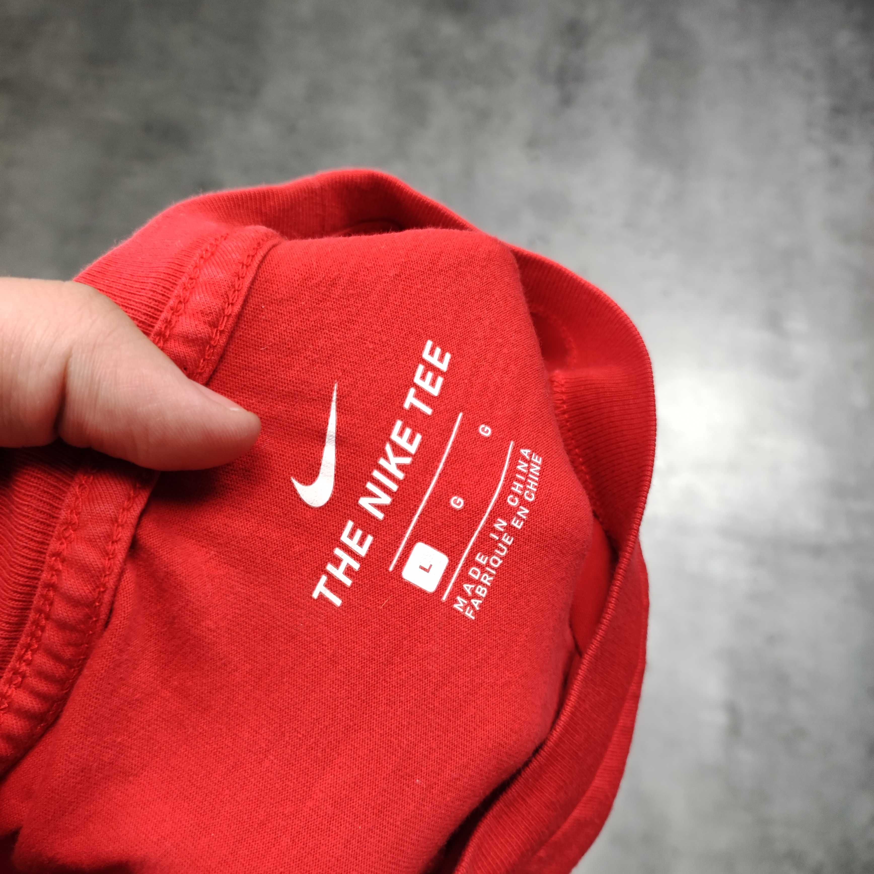 MĘSKA Koszulka PREMIUM Bawełna Duże Logo Czerwona Nike Air AIR Sport