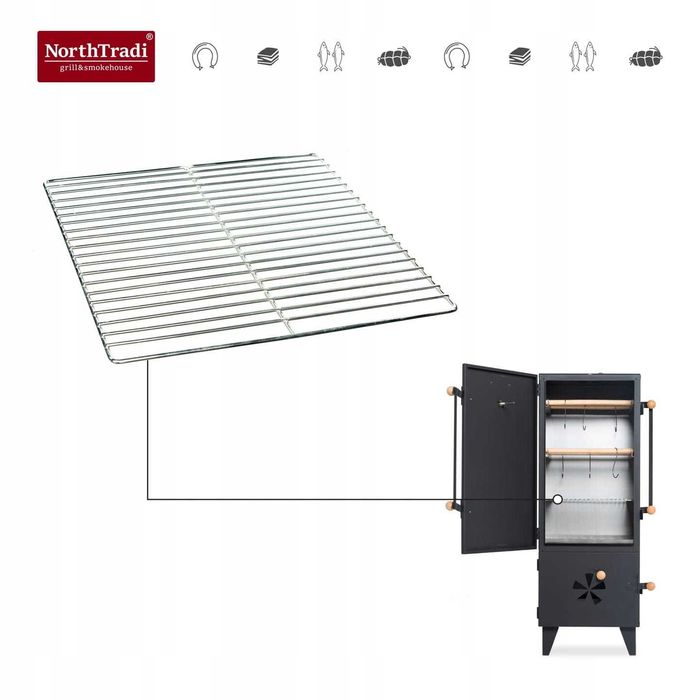 Wędzarnia Ogrodowa Domowa Stalowa 2w1 PREMIUM – GRILL + WĘDZARNIA