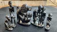 Figuras africanas antigas em pau preto