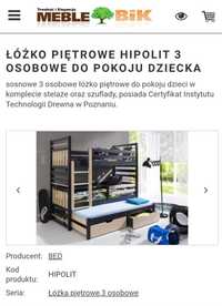 Łóżko piętrowe HIPOLIT 3 OSOBOWE (bez materaców)