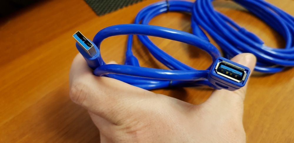 ТОЛСТЫЙ Кабель USB 3.0 удлинитель 1/1.5/3/5м МАМА ПАПА СИНИЙ