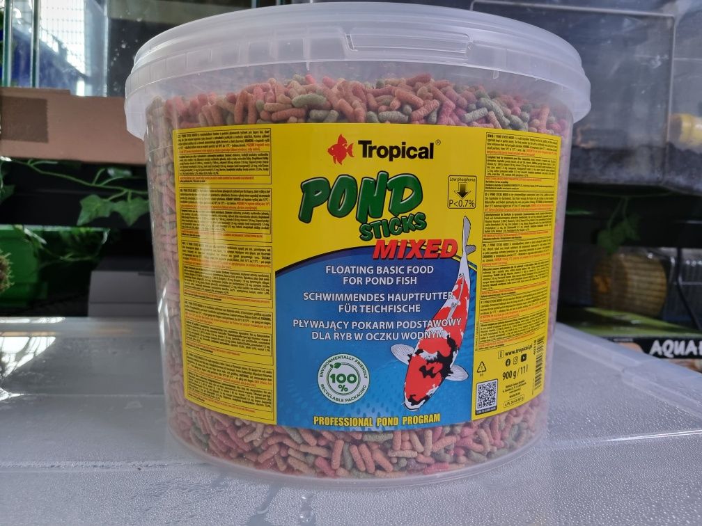 Pokarm do ryb tropical pond sticks mixed pływający 900 g/11 litrów