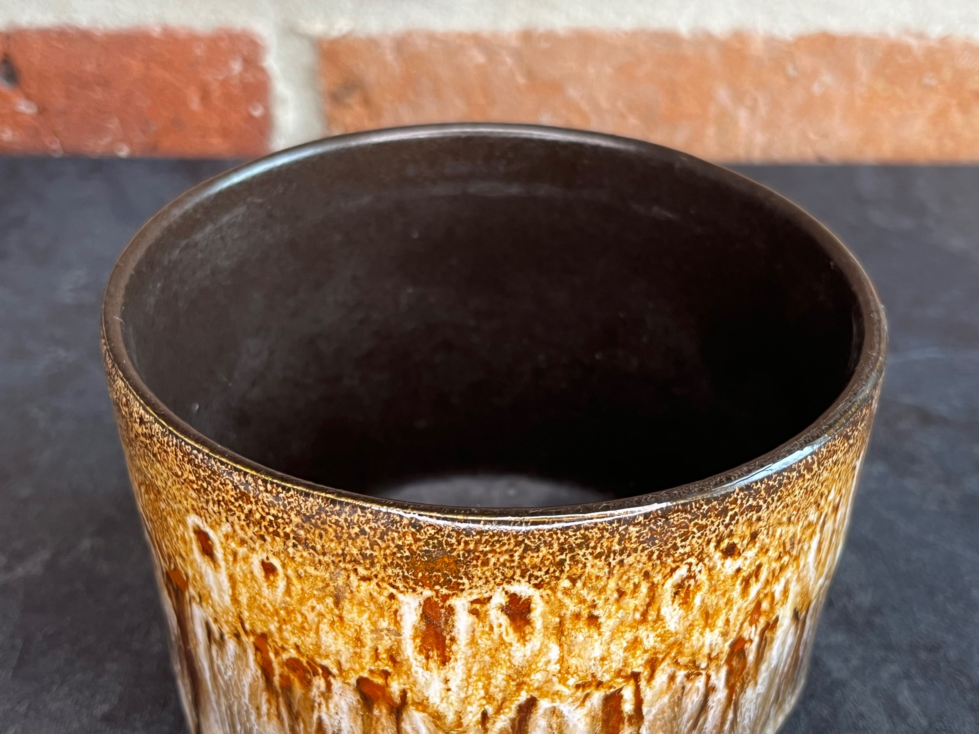 Ceramiczna osłonka doniczka fat Lava. Stara ceramika