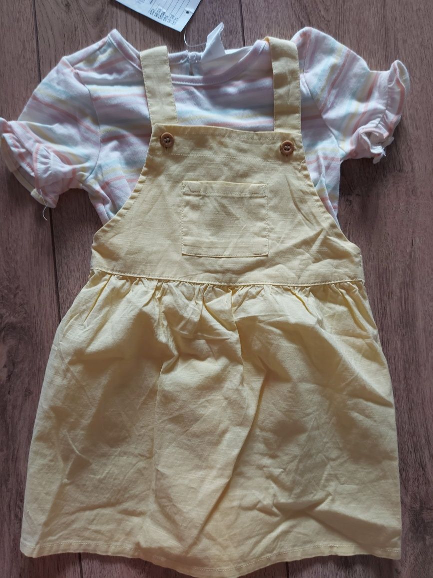 Nowy komplet 86 sukienka ogrodniczka bluzka H&M
